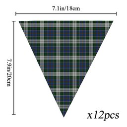ScotsTee Shop Scottish McInnes Dress Tartan Triangle Flags Tartan Bunting, Pennants (12pcs)