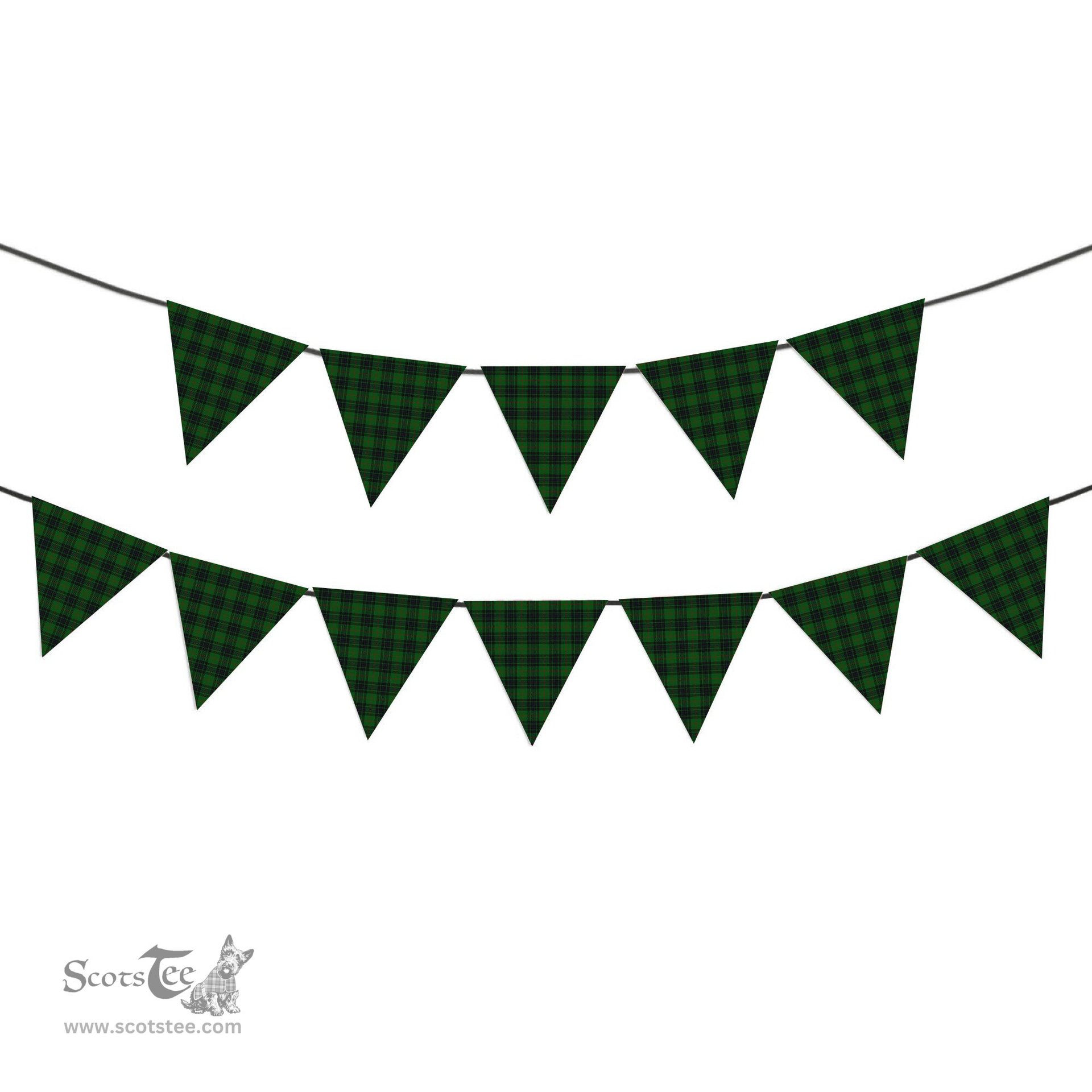 ScotsTee Shop Scottish MacKinross Tartan Triangle Flags Tartan Bunting, Pennants (12pcs)