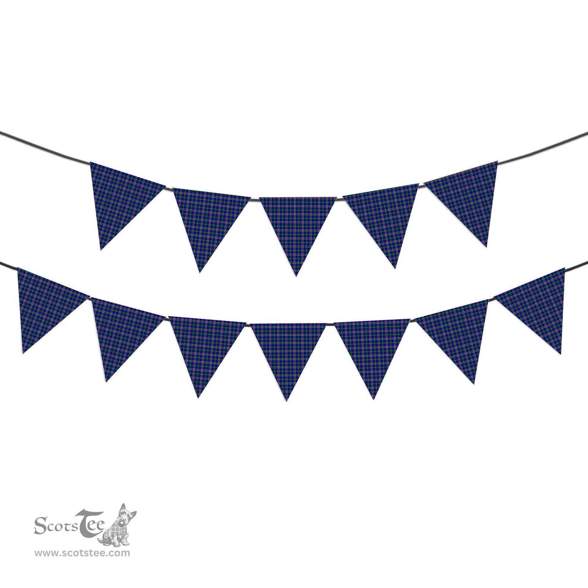 ScotsTee Shop Scottish Weir Modern SC Tartan Triangle Flags Tartan Bunting, Pennants (12pcs)