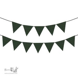 ScotsTee Shop Scottish Scott Green Tartan Triangle Flags Tartan Bunting, Pennants (12pcs)