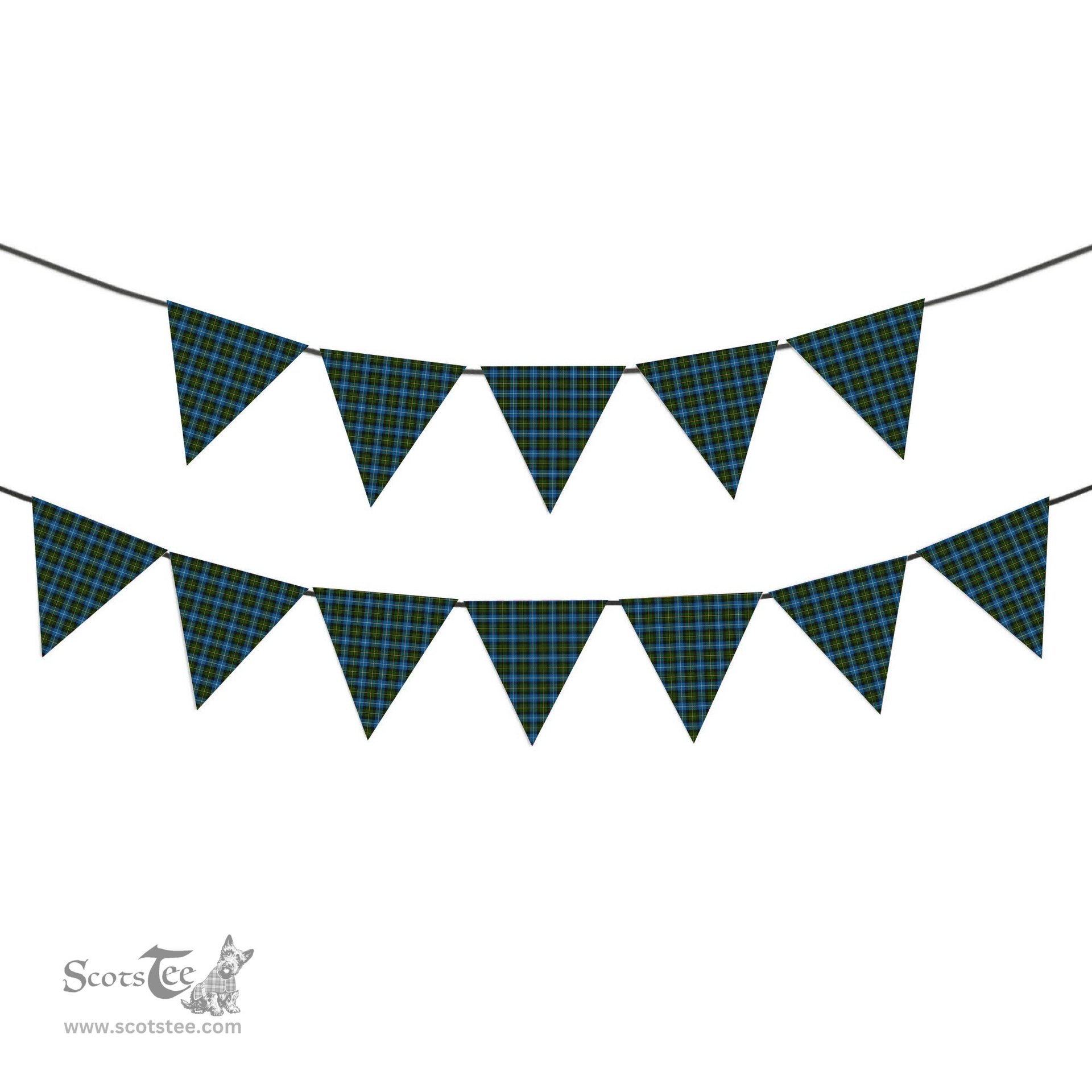 ScotsTee Shop Scottish McNeil of Barra Tartan Triangle Flags Tartan Bunting, Pennants (12pcs)
