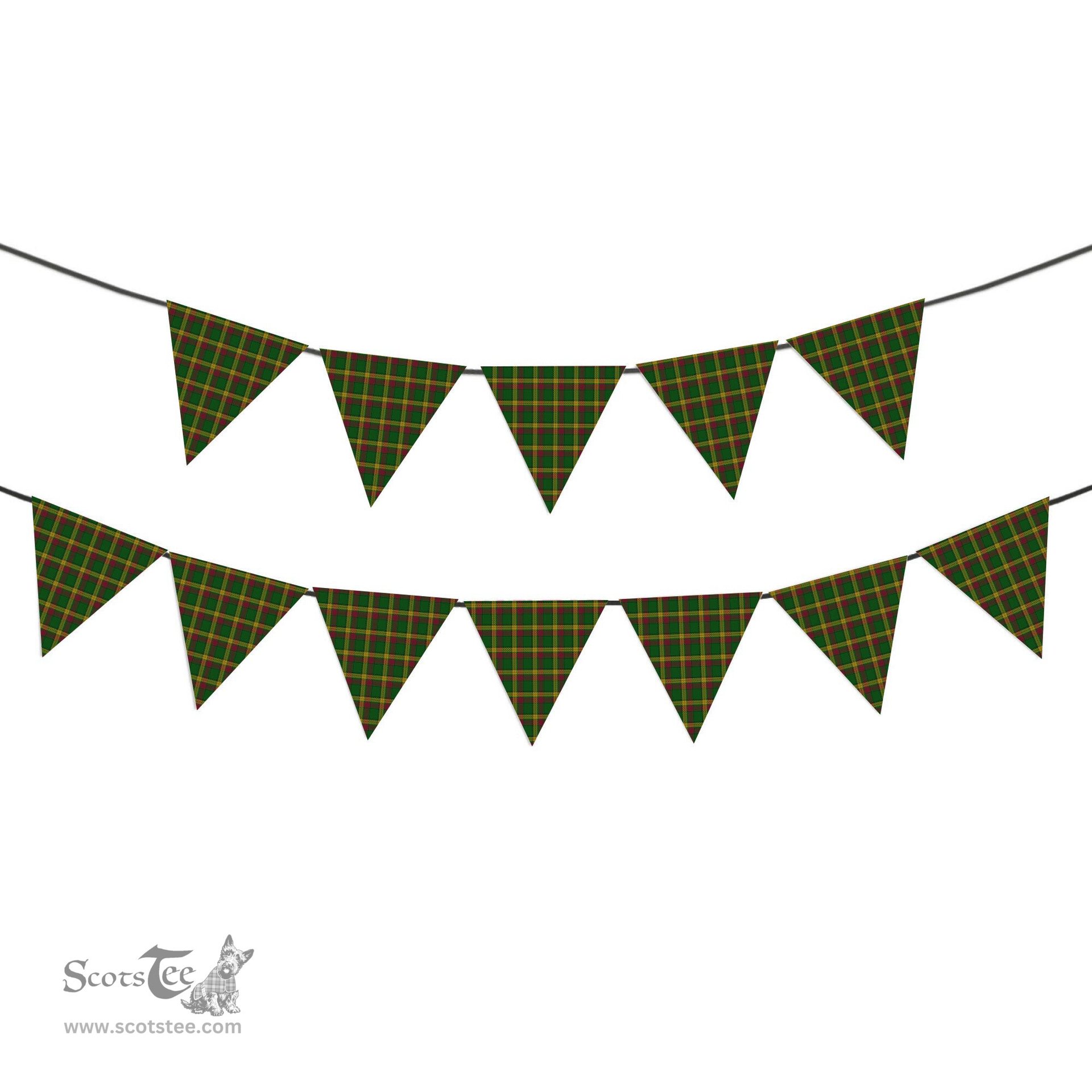 ScotsTee Shop Scottish MacMillan Anc Clans Originaux Tartan Triangle Flags Tartan Bunting, Pennants (12pcs)