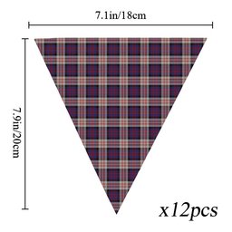 ScotsTee Shop Scottish MacDonald Pattern of Plaids Tartan Triangle Flags Tartan Bunting, Pennants (12pcs)