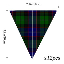ScotsTee Shop Scottish Russell SC Tartan Triangle Flags Tartan Bunting, Pennants (12pcs)