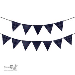 ScotsTee Shop Scottish Jewish Modern Clans Tartan Triangle Flags Tartan Bunting, Pennants (12pcs)