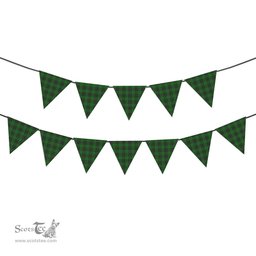 ScotsTee Shop Scottish MacLean of Duart Hunting Ancient Tartan Triangle Flags Tartan Bunting, Pennants (12pcs)