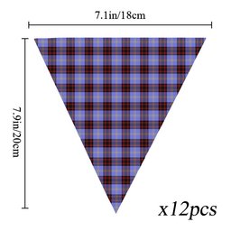 ScotsTee Shop Scottish Rutherford SC Tartan Triangle Flags Tartan Bunting, Pennants (12pcs)