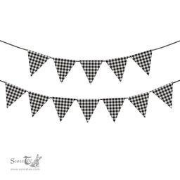 ScotsTee Shop Scottish McPhee B&W Modern Tartan Triangle Flags Tartan Bunting, Pennants (12pcs)