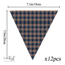 ScotsTee Shop Scottish Yusra (Malay) Tartan Triangle Flags Tartan Bunting, Pennants (12pcs)