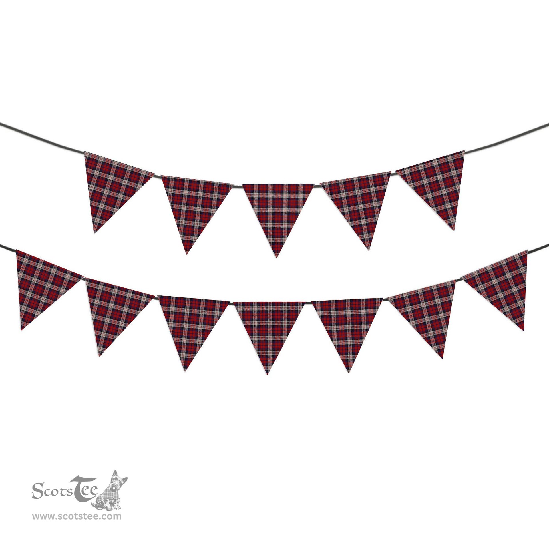 ScotsTee Shop Scottish MacDonald Dress Irish Tartan Triangle Flags Tartan Bunting, Pennants (12pcs)