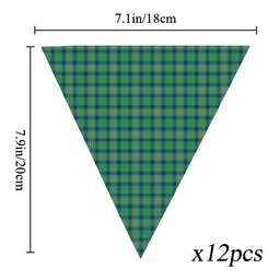 ScotsTee Shop Scottish Kennedy Ancient Tartan Triangle Flags Tartan Bunting, Pennants (12pcs)