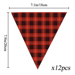 ScotsTee Shop Scottish Monroe Black and Red Ancient Tartan Triangle Flags Tartan Bunting, Pennants (12pcs)