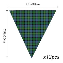 ScotsTee Shop Scottish Sinclair of Ulster Ancient Tartan Triangle Flags Tartan Bunting, Pennants (12pcs)