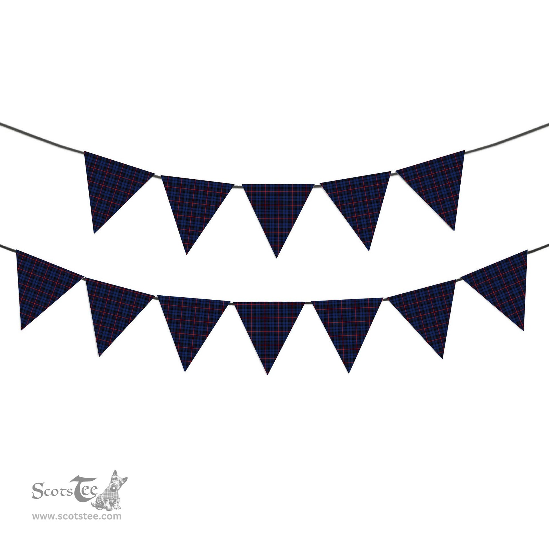 ScotsTee Shop Scottish McCorquodale Modern Tartan Triangle Flags Tartan Bunting, Pennants (12pcs)