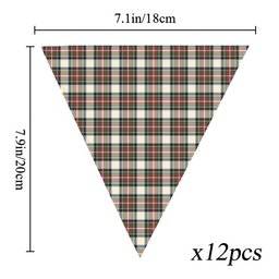 ScotsTee Shop Scottish Stewart Dress Ancient SC Tartan Triangle Flags Tartan Bunting, Pennants (12pcs)