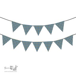 ScotsTee Shop Scottish Laing Ancient Tartan Triangle Flags Tartan Bunting, Pennants (12pcs)