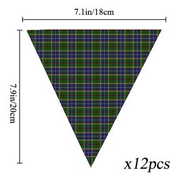ScotsTee Shop Scottish Turnbull of Thornton Tartan Triangle Flags Tartan Bunting, Pennants (12pcs)