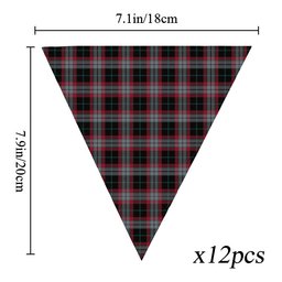 ScotsTee Shop Scottish Lindsay Hunting Modern Tartan Triangle Flags Tartan Bunting, Pennants (12pcs)