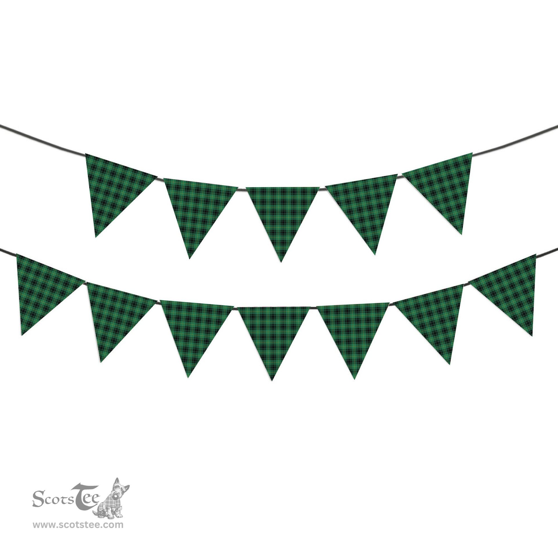 ScotsTee Shop Scottish McArthur Ancient Tartan Triangle Flags Tartan Bunting, Pennants (12pcs)