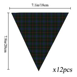 ScotsTee Shop Scottish MacKean Hunting Tartan Triangle Flags Tartan Bunting, Pennants (12pcs)