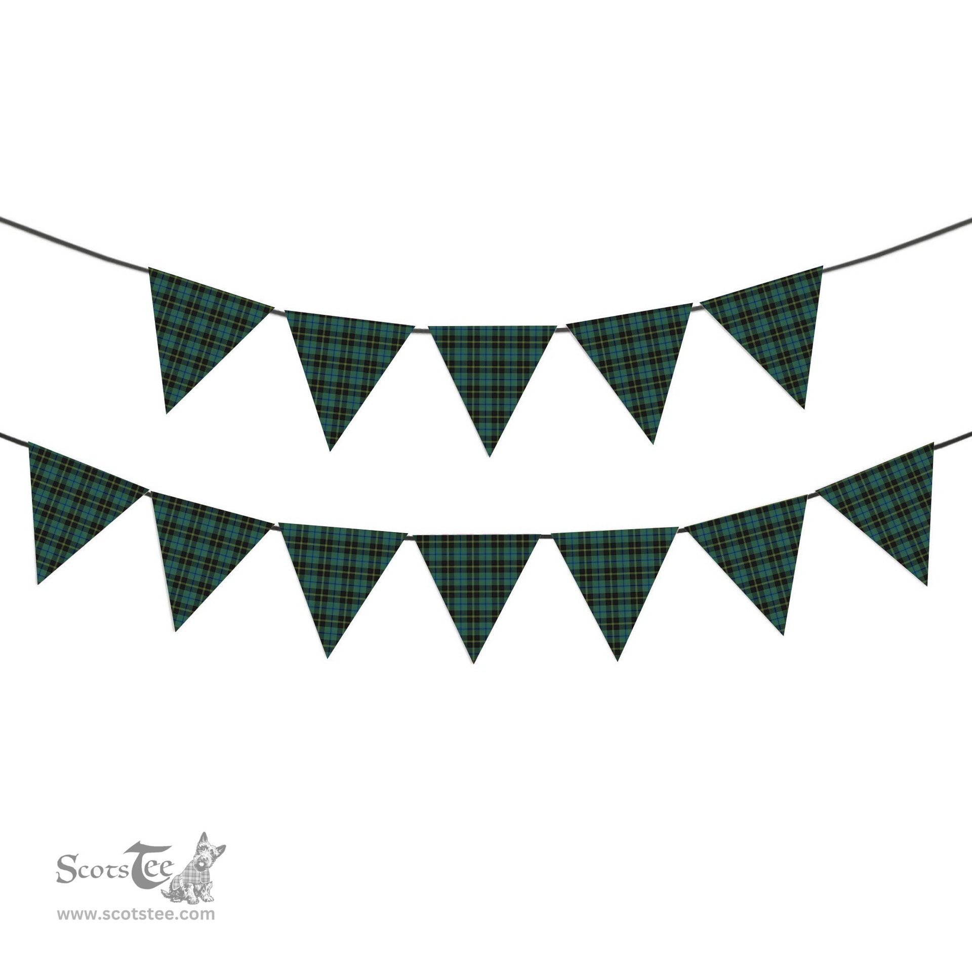 ScotsTee Shop Scottish Michaluk Tartan Triangle Flags Tartan Bunting, Pennants (12pcs)