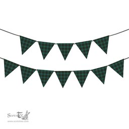 ScotsTee Shop Scottish Michaluk Tartan Triangle Flags Tartan Bunting, Pennants (12pcs)