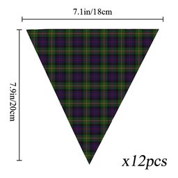 ScotsTee Shop Scottish MacDonell of Glengarry 3 Tartan Triangle Flags Tartan Bunting, Pennants (12pcs)