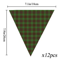 ScotsTee Shop Scottish McPhee Hunting Ancient Tartan Triangle Flags Tartan Bunting, Pennants (12pcs)