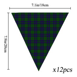 ScotsTee Shop Scottish Lockhart Modern Tartan Triangle Flags Tartan Bunting, Pennants (12pcs)