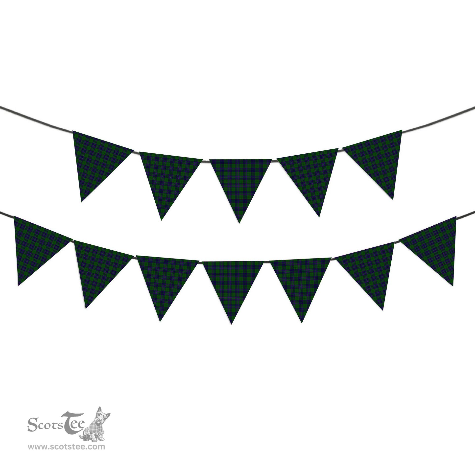 ScotsTee Shop Scottish Lockhart Modern Tartan Triangle Flags Tartan Bunting, Pennants (12pcs)