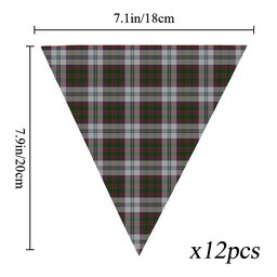 ScotsTee Shop Scottish Stewart of Appin Dress Tartan Triangle Flags Tartan Bunting, Pennants (12pcs)