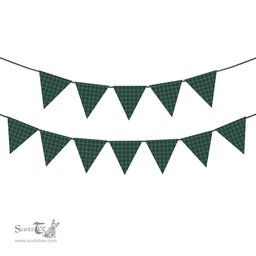 ScotsTee Shop Scottish MacKenzie Dress Modern Tartan Triangle Flags Tartan Bunting, Pennants (12pcs)