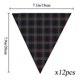 ScotsTee Shop Scottish MacNeacail Hunting Modern Tartan Triangle Flags Tartan Bunting, Pennants (12pcs)