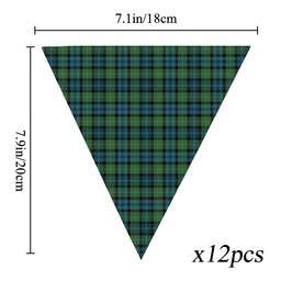 ScotsTee Shop Scottish Sempill Ancient Tartan Triangle Flags Tartan Bunting, Pennants (12pcs)