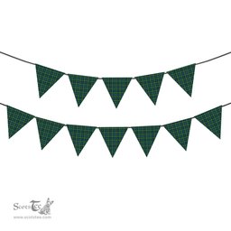 ScotsTee Shop Scottish Sempill Ancient Tartan Triangle Flags Tartan Bunting, Pennants (12pcs)