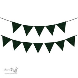 ScotsTee Shop Scottish Menzies Green Tartan Triangle Flags Tartan Bunting, Pennants (12pcs)