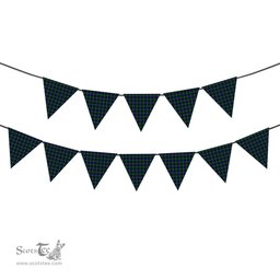ScotsTee Shop Scottish McThomas Modern Tartan Triangle Flags Tartan Bunting, Pennants (12pcs)
