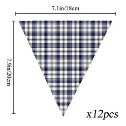 ScotsTee Shop Scottish Hannay Modern Tartan Triangle Flags Tartan Bunting, Pennants (12pcs)