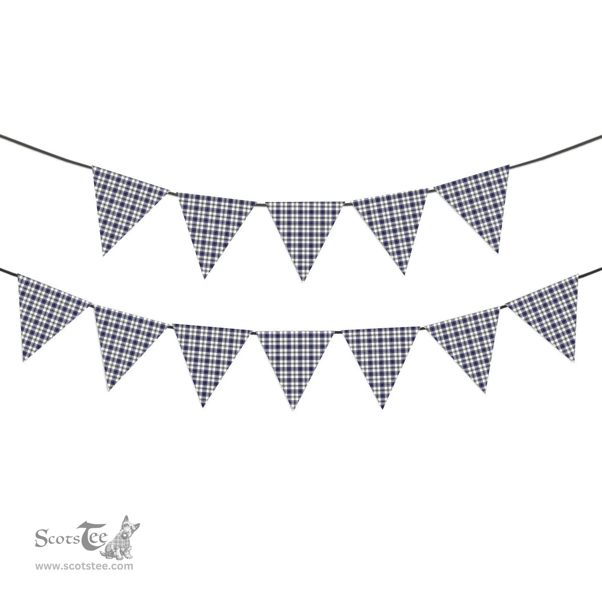 ScotsTee Shop Scottish Hannay Modern Tartan Triangle Flags Tartan Bunting, Pennants (12pcs)