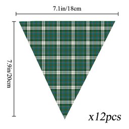 ScotsTee Shop Scottish MacInnes Dress Ancient Tartan Triangle Flags Tartan Bunting, Pennants (12pcs)