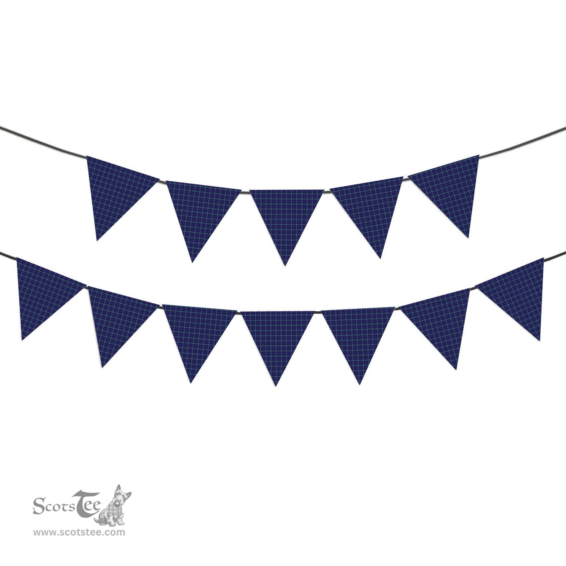 ScotsTee Shop Scottish Kirkcaldy Tartan Triangle Flags Tartan Bunting, Pennants (12pcs)