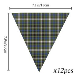 ScotsTee Shop Scottish MacDonell of Glengarry Dress Ancient Tartan Triangle Flags Tartan Bunting, Pennants (12pcs)