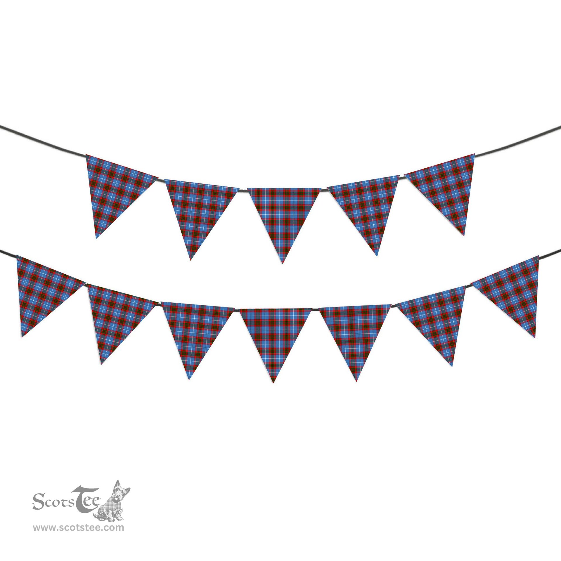 ScotsTee Shop Scottish Pentland Tartan Triangle Flags Tartan Bunting, Pennants (12pcs)