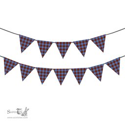 ScotsTee Shop Scottish Pentland Tartan Triangle Flags Tartan Bunting, Pennants (12pcs)