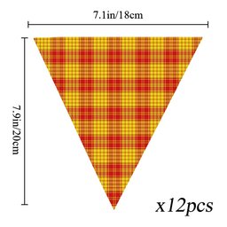 ScotsTee Shop Scottish MacMillan Dress Modern Tartan Triangle Flags Tartan Bunting, Pennants (12pcs)