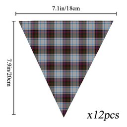 ScotsTee Shop Scottish MacDonald Dress Ancient Tartan Triangle Flags Tartan Bunting, Pennants (12pcs)
