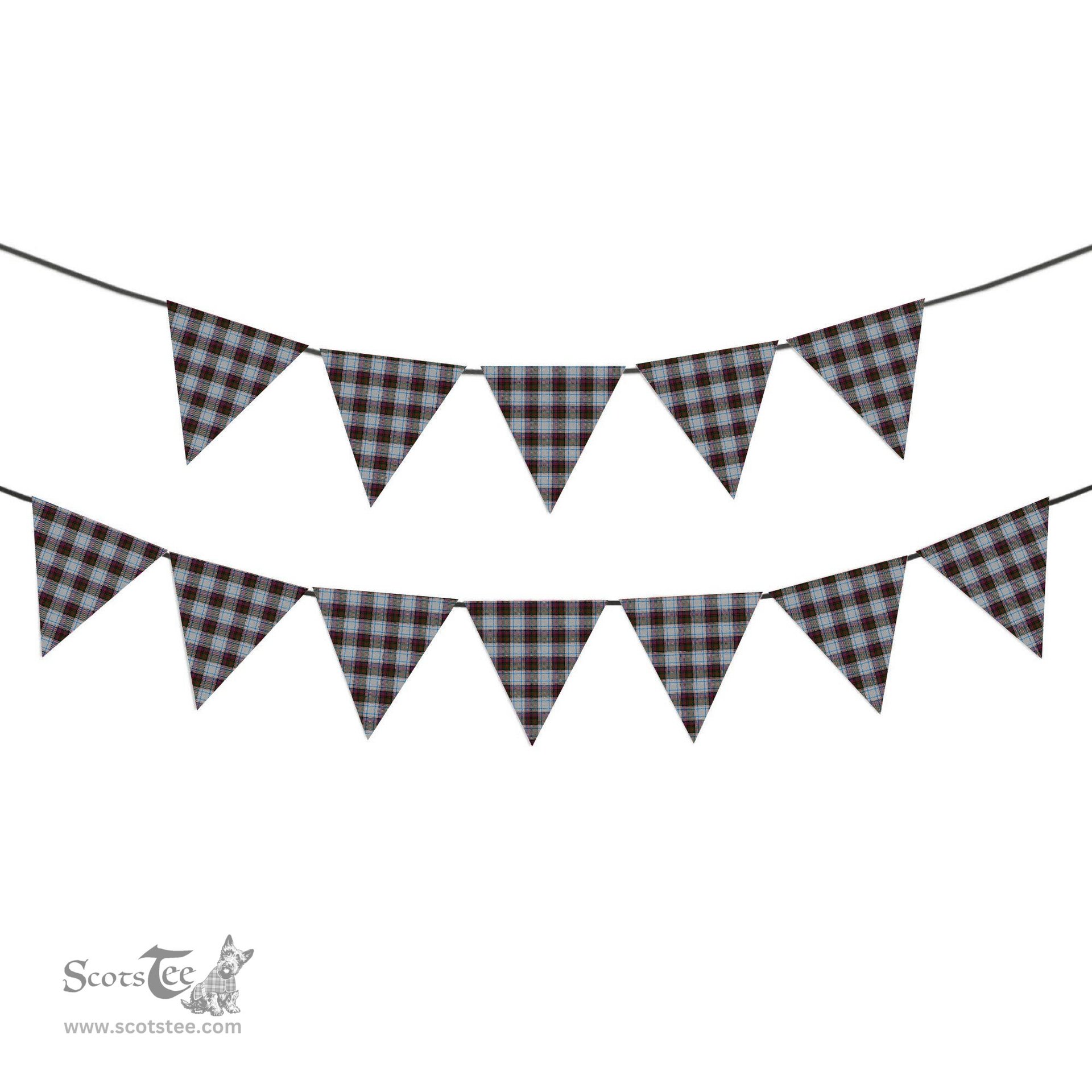 ScotsTee Shop Scottish MacDonald Dress Ancient Tartan Triangle Flags Tartan Bunting, Pennants (12pcs)
