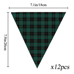 ScotsTee Shop Scottish McArthur-Fox Hunting Modern Tartan Triangle Flags Tartan Bunting, Pennants (12pcs)