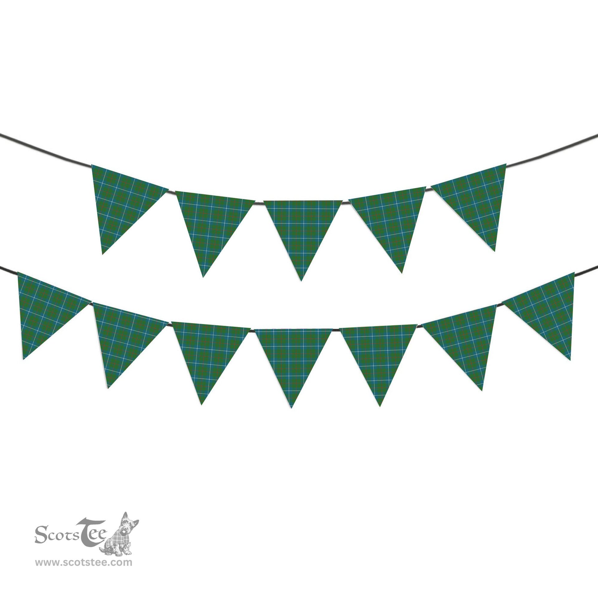 ScotsTee Shop Scottish Irvine of Bonshaw Tower Ancient Tartan Triangle Flags Tartan Bunting, Pennants (12pcs)