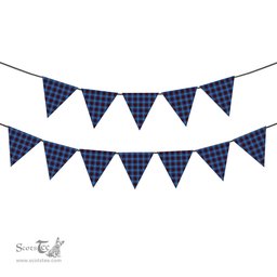 ScotsTee Shop Scottish Rutherford Modern Tartan Triangle Flags Tartan Bunting, Pennants (12pcs)